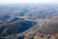 Hinterweidenthal in the state Rhineland-Palatinate, Germany seen from above