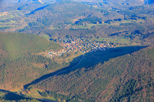 Village in the Palatinate Forest from the northwest in Wernersberg in the state Rhineland-Palatinate, Germany