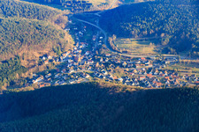 Village in the Palatinate Forest from the north in Lug in the state Rhineland-Palatinate, Germany