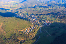 Aerial photograpy of Village in the Palatinate Forest from the northwest in Wernersberg in the state Rhineland-Palatinate, Germany