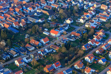 Aerial view of Jakob-Becker-Straße in the district Mörzheim in Landau in der Pfalz in the state Rhineland-Palatinate, Germany