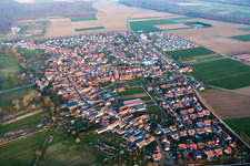 Aerial view of Village view in Steinweiler in the state Rhineland-Palatinate, Germany