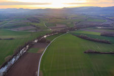 Otterbach from the east in Niederotterbach in the state Rhineland-Palatinate, Germany