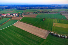 View of the town from the north in Schweighofen in the state Rhineland-Palatinate, Germany