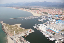 Oblique view of Viareggio in the state Lucca, Italy