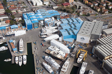 Bird's eye view of Viareggio in the state Lucca, Italy