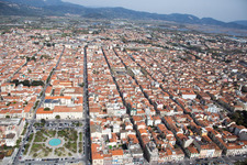 Viareggio in the state Lucca, Italy from a drone