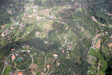 Aerial view of Valdicastello in the state Tuscany, Italy