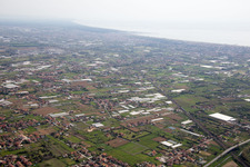 Aerial view of Capezzano Pianore in the state Tuscany, Italy