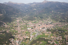 Aerial view of Camaiore in the state Tuscany, Italy