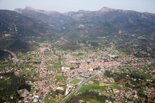Aerial photograpy of Camaiore in the state Tuscany, Italy