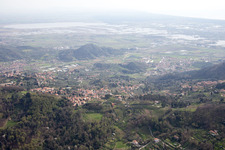 Aerial photograpy of Pedona in the state Tuscany, Italy