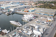 Aerial view of Viareggio in the state Lucca, Italy