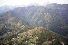 Aerial view of Valdicastello in the state Tuscany, Italy