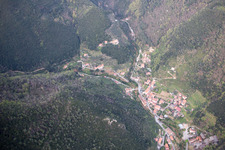 Valdicastello in the state Tuscany, Italy from above
