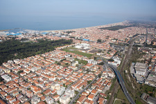 Aerial view of Villa Macchia in Viareggio in the state Lucca, Italy