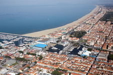 Aerial view of Viareggio in the state Lucca, Italy