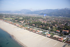 Oblique view of Forte dei Marmi in the state Lucca, Italy