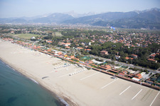 Forte dei Marmi in the state Lucca, Italy seen from above