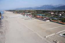 Aerial view of Capanne-Prato-Cinquale in the state Tuscany, Italy