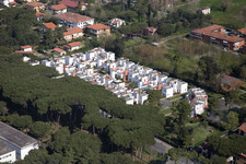 Aerial view of Marina di Massa in the state Tuscany, Italy