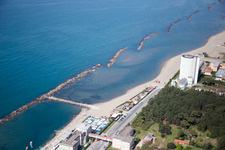 Aerial photograpy of Marina di Massa in the state Tuscany, Italy
