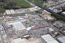 Aerial photograpy of Avenza in the state Tuscany, Italy