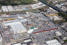 Oblique view of Avenza in the state Tuscany, Italy