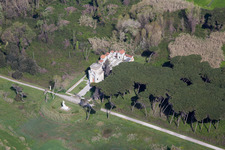 Oblique view of Marinella di Sarzana in the state Liguria, Italy