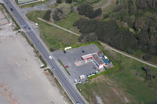 Marinella di Sarzana in the state Liguria, Italy from above