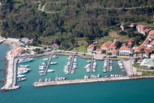 Fiumaretta di Ameglia in the state Liguria, Italy from above