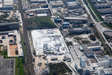 Avenza in the state Tuscany, Italy from above