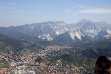 Aerial photograpy of Carrara in the state Massa-Carrara, Italy