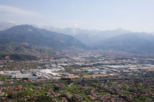 Avenza in the state Tuscany, Italy from the drone perspective