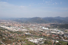 Avenza in the state Tuscany, Italy from above
