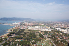 Avenza in the state Tuscany, Italy from the plane