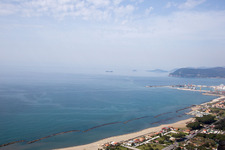 Drone recording of Avenza in the state Tuscany, Italy