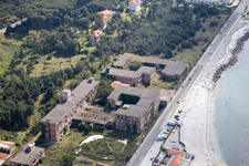 Oblique view of Marina di Massa in the state Tuscany, Italy