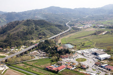 Aerial view of Massarosa in the state Lucca, Italy