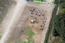 Oblique view of Borgo Manara in the state Emilia Romagna, Italy