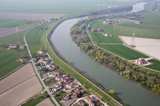 Aerial view of Polesinello in the state Veneto, Italy