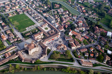 Drone image of Mesola in the state Ferrara, Italy