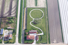 Park of with circle path in Monticelli in Emilia-Romagna, Italy