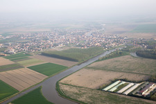 Aerial view of Codigoro in the state Ferrara, Italy