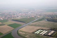 Aerial photograpy of Codigoro in the state Ferrara, Italy