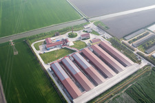 Oblique view of Codigoro in the state Ferrara, Italy