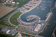 Casalborsetti in the state Emilia Romagna, Italy from above