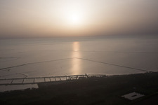 Aerial view of Casalborsetti in the state Emilia Romagna, Italy