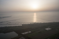 Aerial photograpy of Casalborsetti in the state Emilia Romagna, Italy