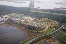 Aerial view of Comacchio, Lido di Spina in Lido di Spina in the state Emilia Romagna, Italy